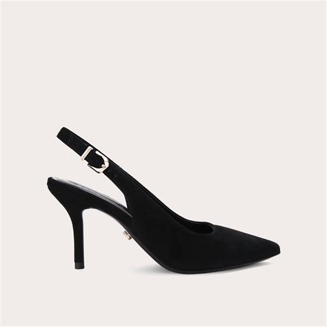 Symmetry Sling 90 Black Suede Slingback Heels By Carvela