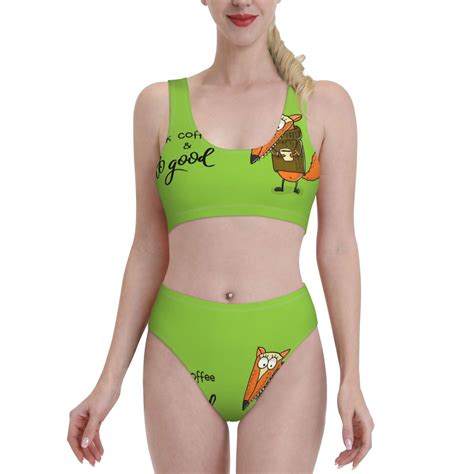 Lukts Women High Waisted Bikini Set Drink Coffee And Do Good Swimsuit Piece Bathing Suit Tummy