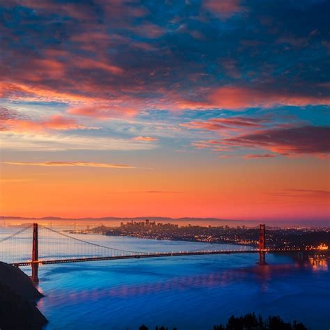 Premium Photo | Golden gate bridge san francisco sunrise california