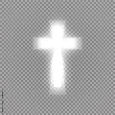 Shining White Cross And Sunlight Special Lens Flare Light Effect On