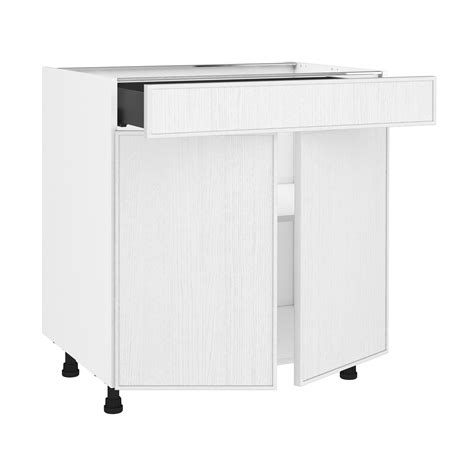 Meuble Bas De Cuisine Malmo Blanc 2 Portes Et 1 Tiroir H77xl80 Leroy