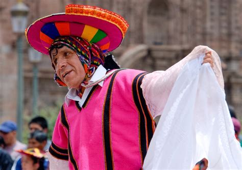 Peru Photos Men Wearing Colorful Traditional Costumes Cusco Peru 011