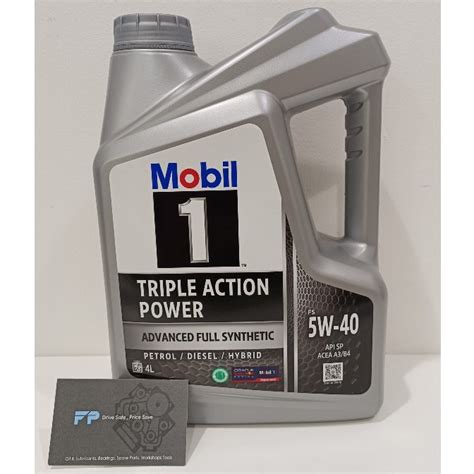 Mobil 1 5W40 Triple Action Power Fully Synthetic Motor Oil 4L SG