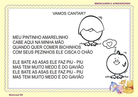 Letra Do Pintinho Amarelinho - 5