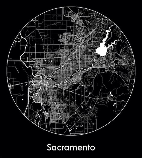 Premium Vector City Map North America United States Sacramento Vector