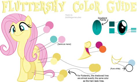 Fluttershy Color Guide (Colors From Hubworld) by Haspet on DeviantArt