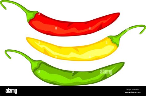 Multicolor Cartoon Hot Chilli Pepper Stock Vector Image And Art Alamy