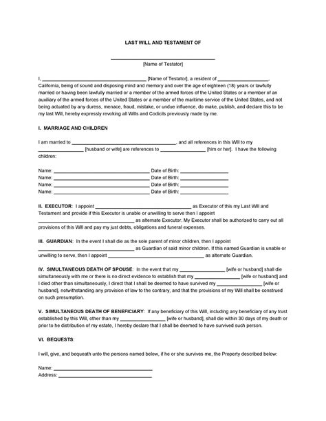 39 Last Will and Testament Forms & Templates ᐅ TemplateLab