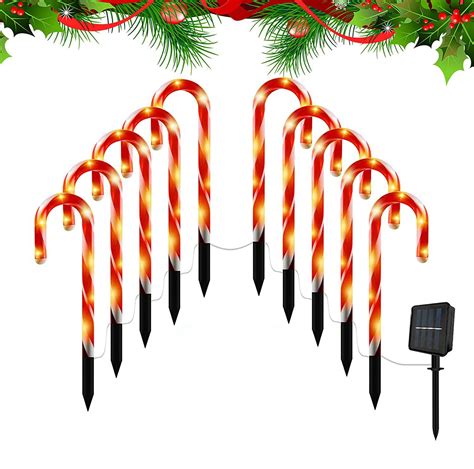 Luz LED Solar Para Bast N De Caramelo Luz Decorativa De Navidad Para