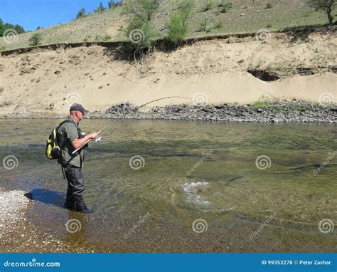 Fishing stock photo. Image of loneliness, mammal, nature - 99353278