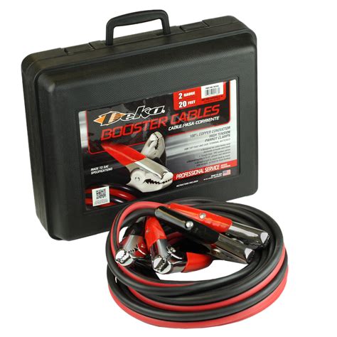 Usa Made Deka 2 Gauge 20 Foot Commercial Jumper Cables With Case