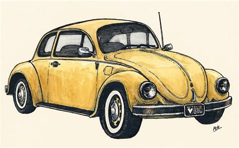 VW Beetle Realistic Drawing Drawing Skill