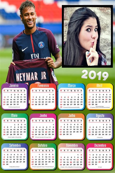 Montagem de Fotos Calendário Foto Moldura Calendário 2019