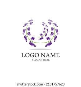 Fresh Lavender Flower Logo Vector Flat Stock Vector Royalty Free