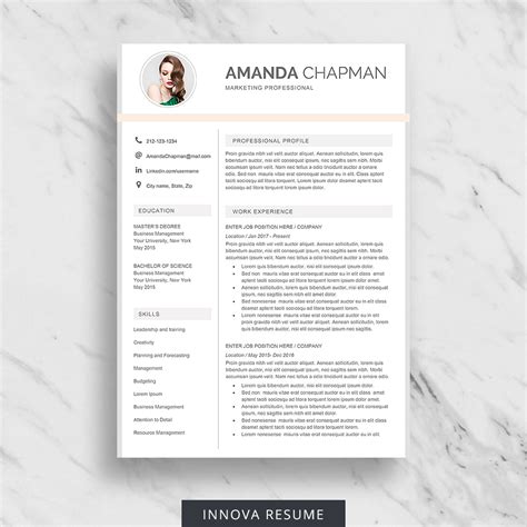 Best Resume Templates with Photo - Innova Resume | Modern Resume Templates