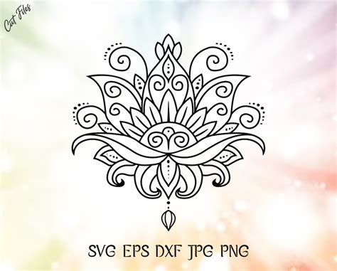 Lotus Svg Cut File Lotus Mandala Svg Lotus Flower Clip Art Lotus