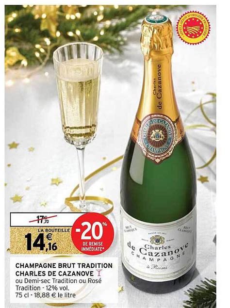 Promo Champagne Brut Tradition Charles De Cazanove Chez Intermarch