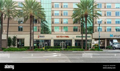 Anaheim Ca Usa November Street View Of Starbucks Blaze