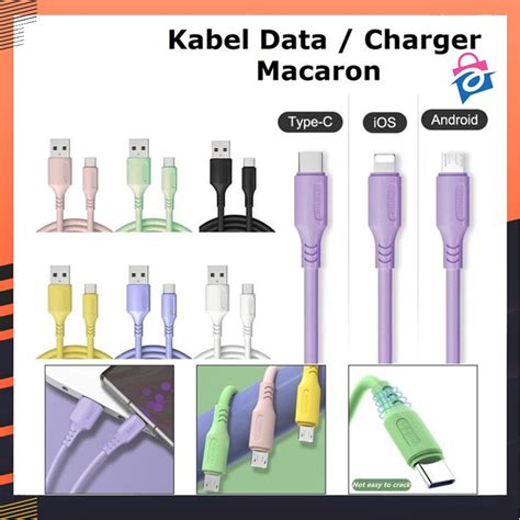 Jual Akacc Kabel Data Macaron 2a Fast Charging Usb V8micro Type C Kabel Warna Warni 100cm