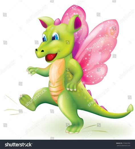 Cute Little Baby Dragon Butterfly Wings Stock Vector (Royalty Free ...