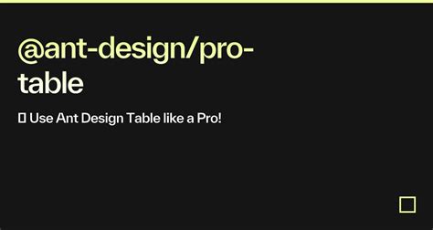 Ant Design Pro Table Codesandbox