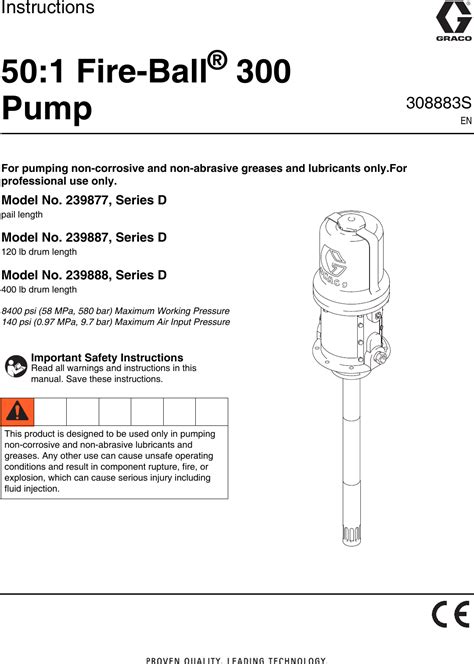 Graco S Fire Ball Pump Users Manual