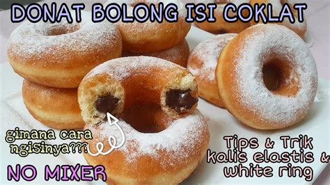 DONAT BOLONG ISI COKLAT ORIGINAL FILLED DONUT NO MIXER TAKARAN