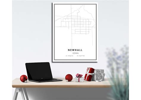 Newhall map print poster canvas Newhall Street map Iowa | Etsy