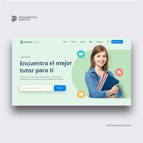 Diseño página web para clases virtuales Prosandoval Creativo