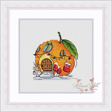 Orange House Cross Stitch Pattern Code Asa Alena Savchenko Buy