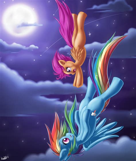 Rainbow Dash And Scootaloo Drawn By Knifeh Bronibooru