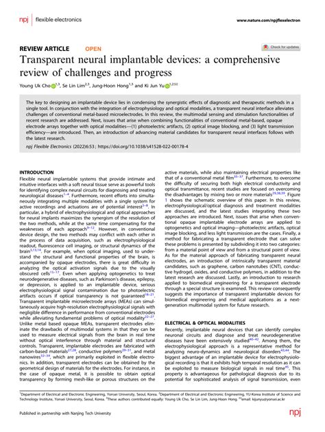 (PDF) Transparent neural implantable devices: a comprehensive review of ...