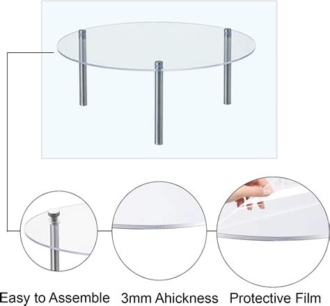 Juego de 3 soportes de acrílico transparente para tartas elevador