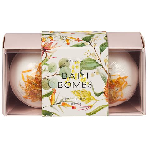 Botanic Bath Bomb With Petal 2pc 100g The Reject Shop