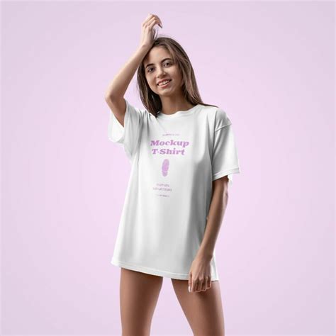 Woman Oversize T Shirt MockUp