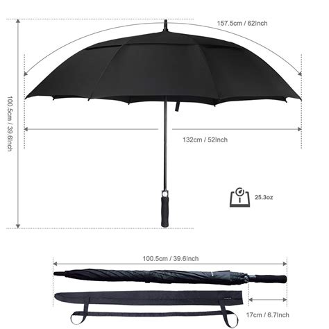 60 Inch Strong Wind resistant Fiberglass Golf Umbrellas Wholesale