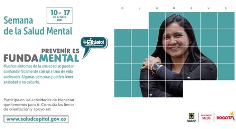 Programación De La Semana Distrital De La Salud Mental En Bogotá