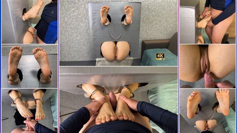 Gloryhole Bondage Fucking Shackled Soles And Wet Pussy K Foot Fetish Handcuffs Shackles