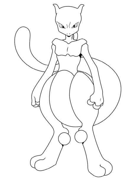 Coloriage Pokémon Légendaire Mewtwo télécharger et imprimer gratuit