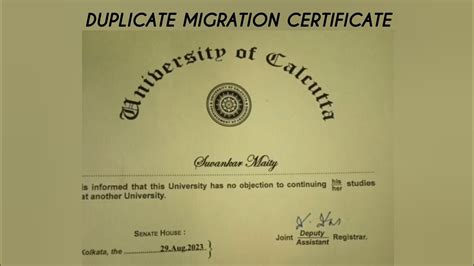 Full Application Process For Duplicate Migration Certificate Of