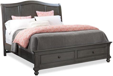 Oxford Queen Sleigh Storage Bed In Dark Brown by Aspenhome | 1StopBedrooms