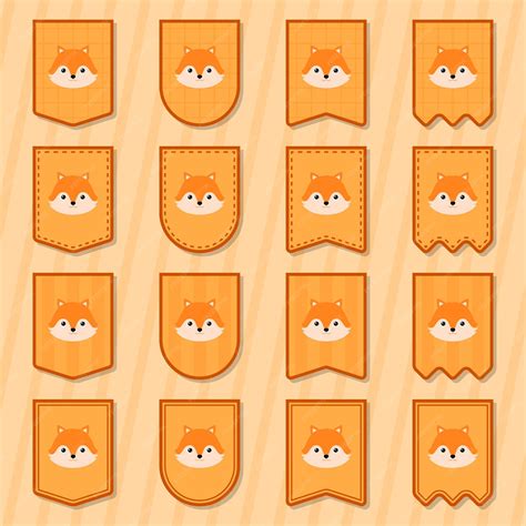 Premium Vector Note Sticker Set With Fox