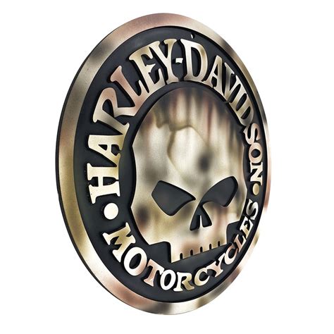 Placa Decorativa Harley Davidson Caveira Ferrugem 3D Alto Relevo