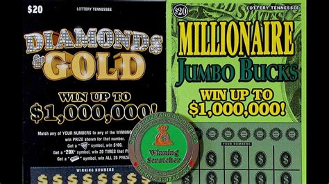 DIAMONDS GOLD MILLIONAIRE JUMBO BUCKS TN LOTTERY SCRATCH OFF