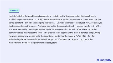 Solved Problem B 3 14 Obtain A Mathematical Model For The System Shown