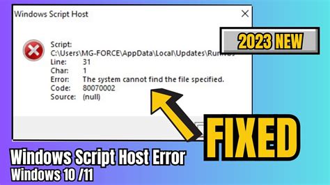 FIX Windows Script Host Error In Windows 11 10 2023 Updated YouTube