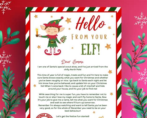 Editable Elf Arrival Letter Elf Letter Elf Activities Naughty Or