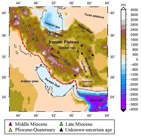 1. Topography map of the study region including age and location of... | Download Scientific Diagram