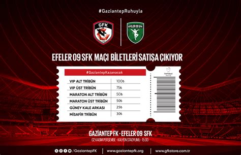 EFELER 09 SFK MAÇI BİLETLERİ SATIŞTA Gaziantep FK