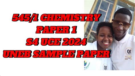 Uce Chemistry Paper Uneb Sample Paper Youtube